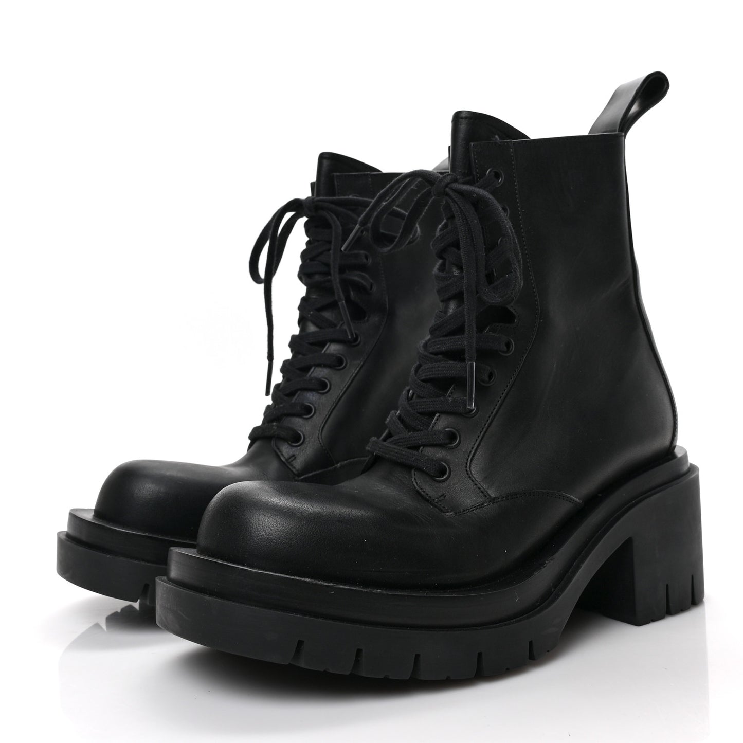 Calfskin The Lug Lace Up 30/70mm Ankle Boots 37 Black