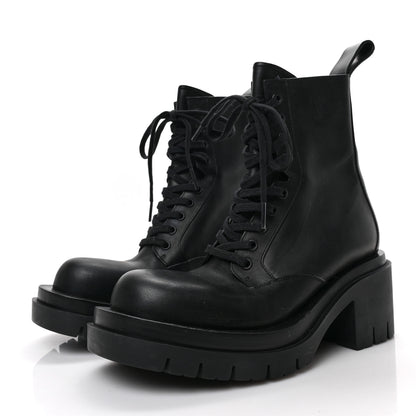 Bottega Veneta Calfskin The Lug Lace Up 30/70mm Ankle Boots 37 Black 3 of 6