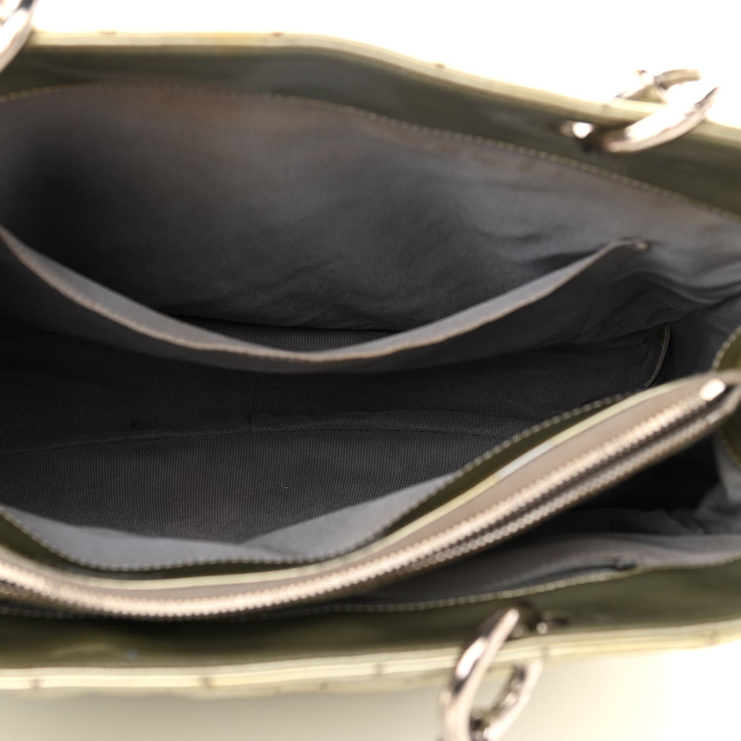 Patent Quilted Grand Shopping Tote GST Silver Gold