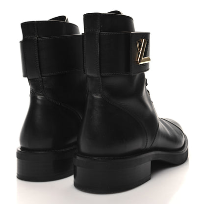 Louis Vuitton Calfskin Wonderland Ranger Boots 37.5 Black 4 of 7