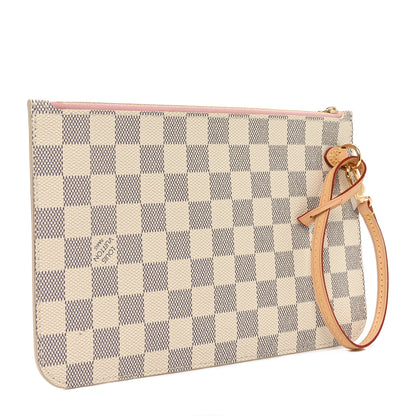 Louis Vuitton Damier Azur Neverfull MM GM Pochette Rose Ballerine 3 of 7