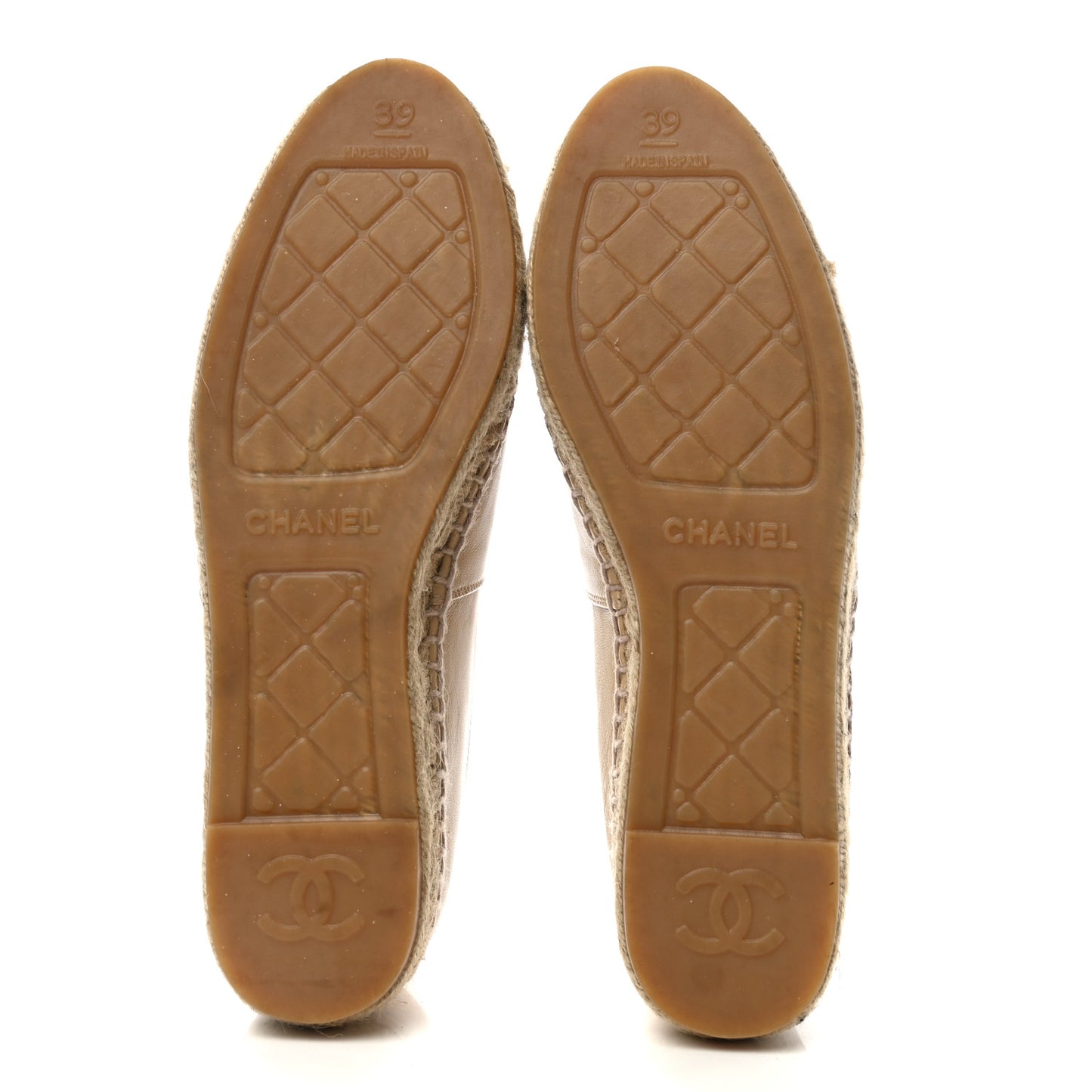 Lambskin CC Espadrilles 39 Beige Black