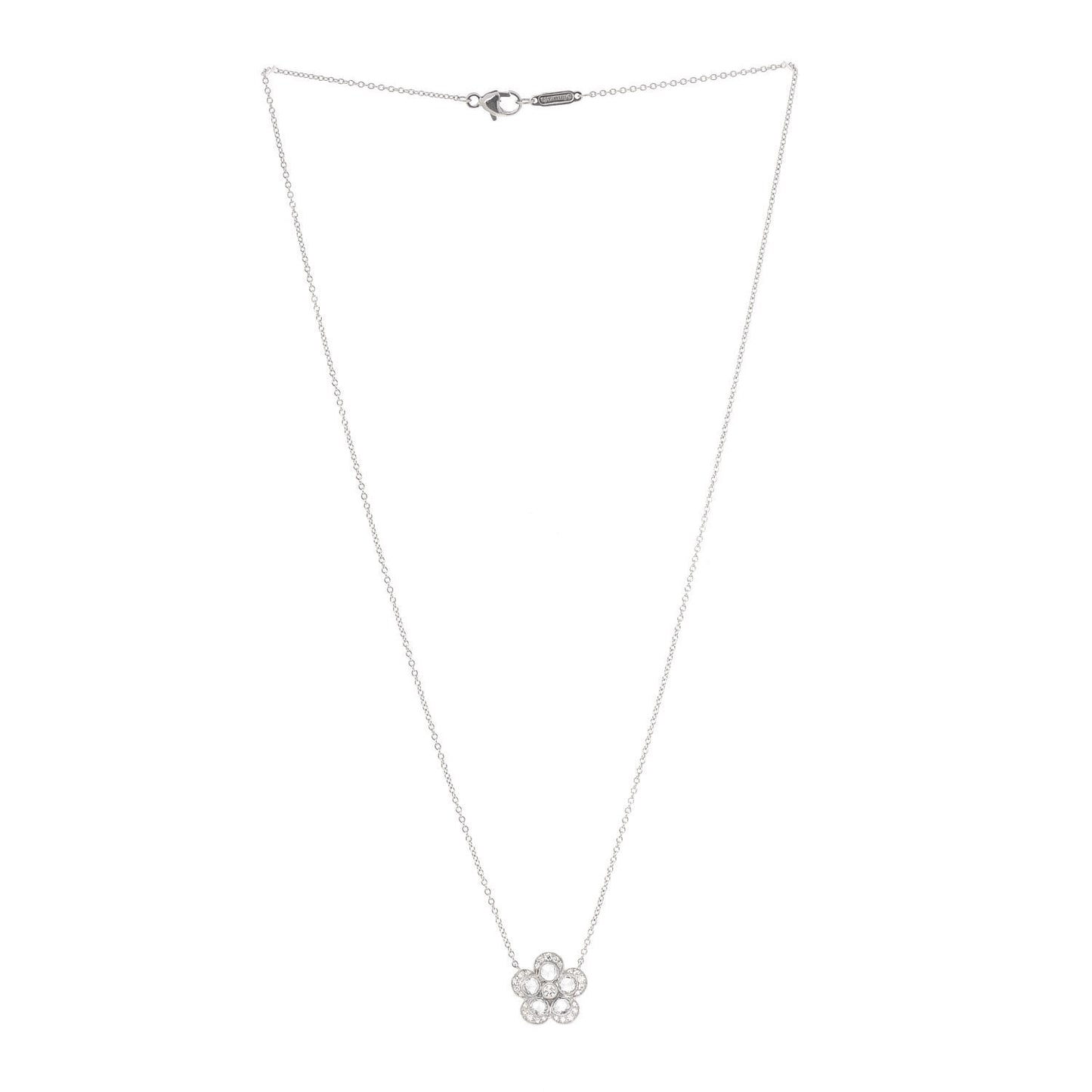 Platinum Diamond Small Enchant Flower Pendant Necklace