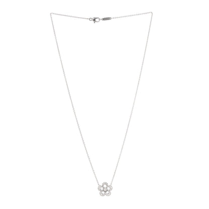 Tiffany Platinum Diamond Small Enchant Flower Pendant Necklace 3 of 5