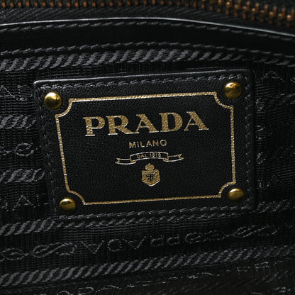 Prada Nylon Calfskin Zip Pouch Black 6 of 6