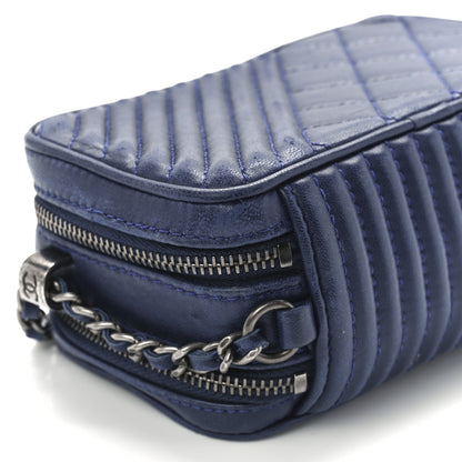 Chanel Lambskin Quilted Mini Coco Boy Camera Bag Blue 10 of 11