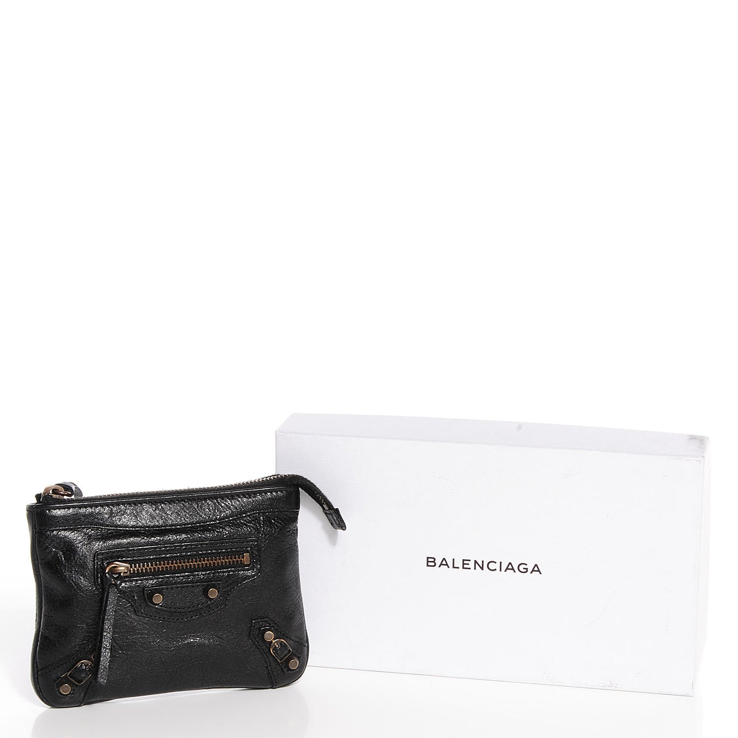 Agneau Classic Hardware M Porte-Monnaie Coin Purse Black
