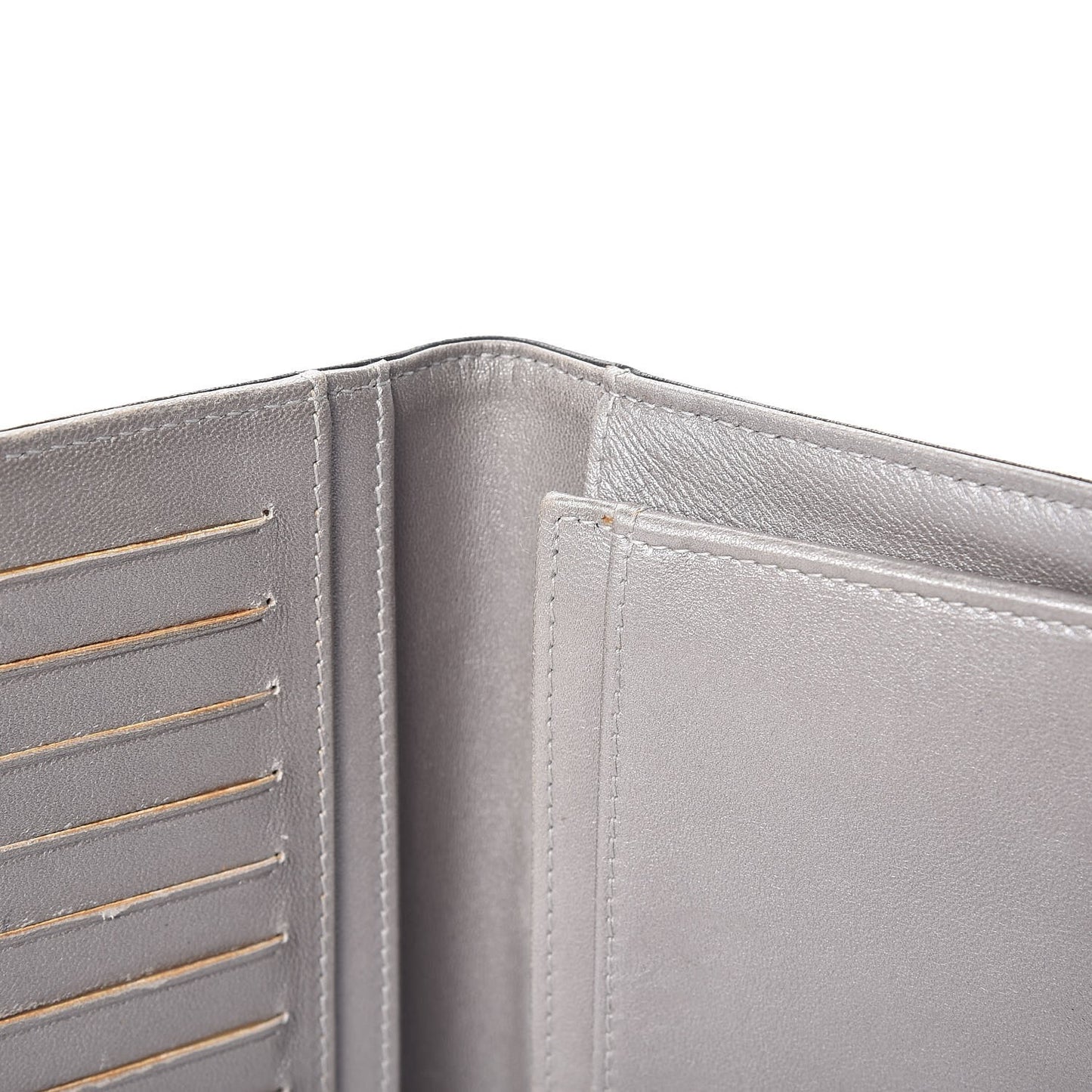 Lambskin Camellia Embossed Yen Wallet Black
