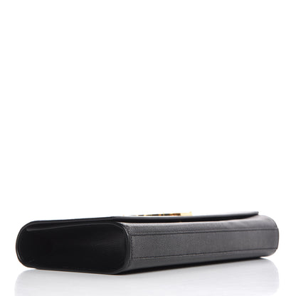 Saint Laurent Grain De Poudre Monogram Cassandre Clutch Black 4 of 9