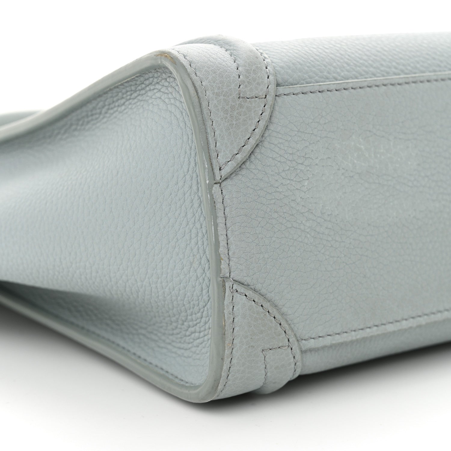 Celine Drummed Calfskin Nano Luggage Almond 9 of 17