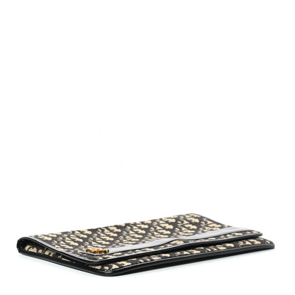 Christian Dior Monogram Flap Clutch Navy Blue 3 of 11