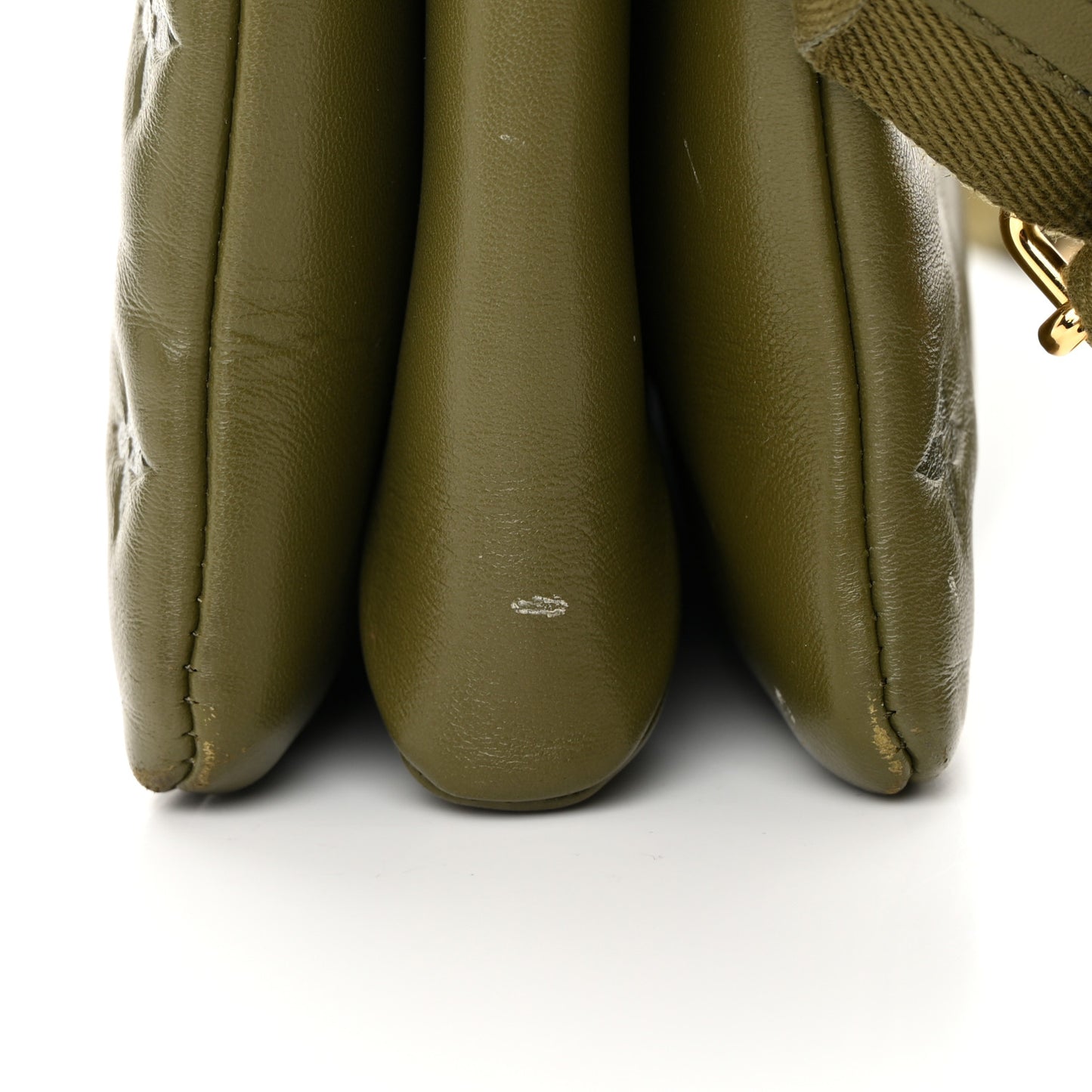 Lambskin Embossed Monogram Coussin MM Khaki