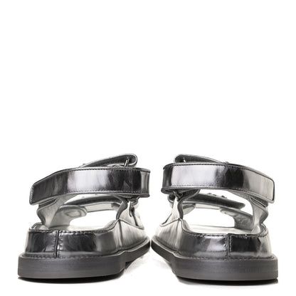 Chanel Laminated Calfskin Velcro Dad Sandals 35.5 Silver 6 of 11