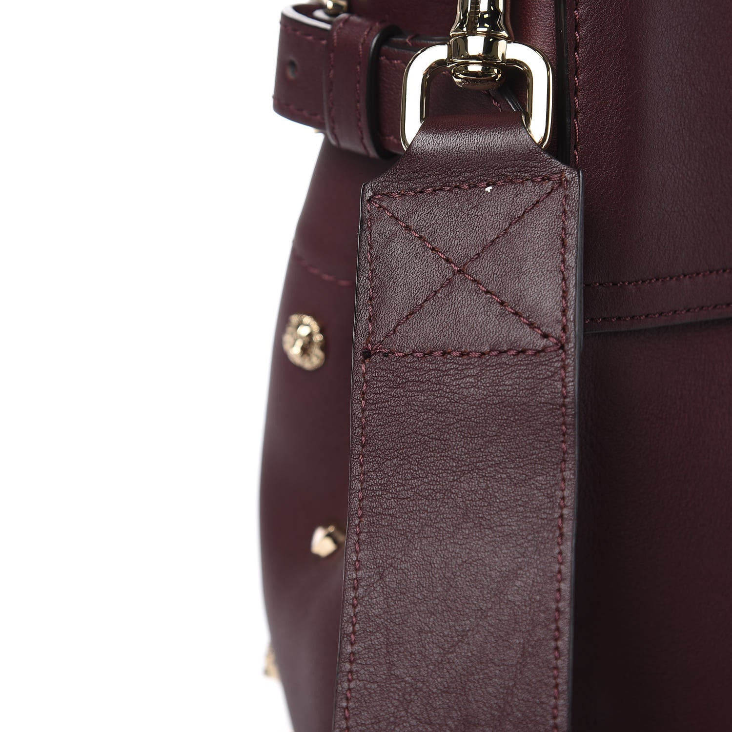 Mulberry Calfskin Studded Medium Cara Delevingne Convertible Satchel Oxblood 13 of 14