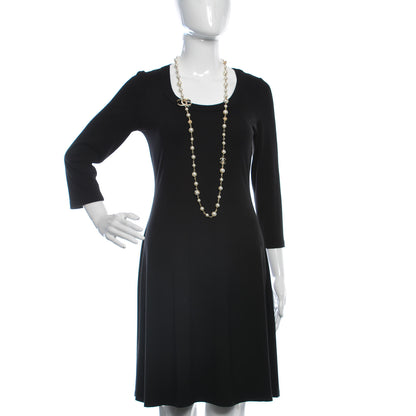 Chanel Pearl Baguette Crystal CC Moon Long Necklace Light Gold 2 of 7