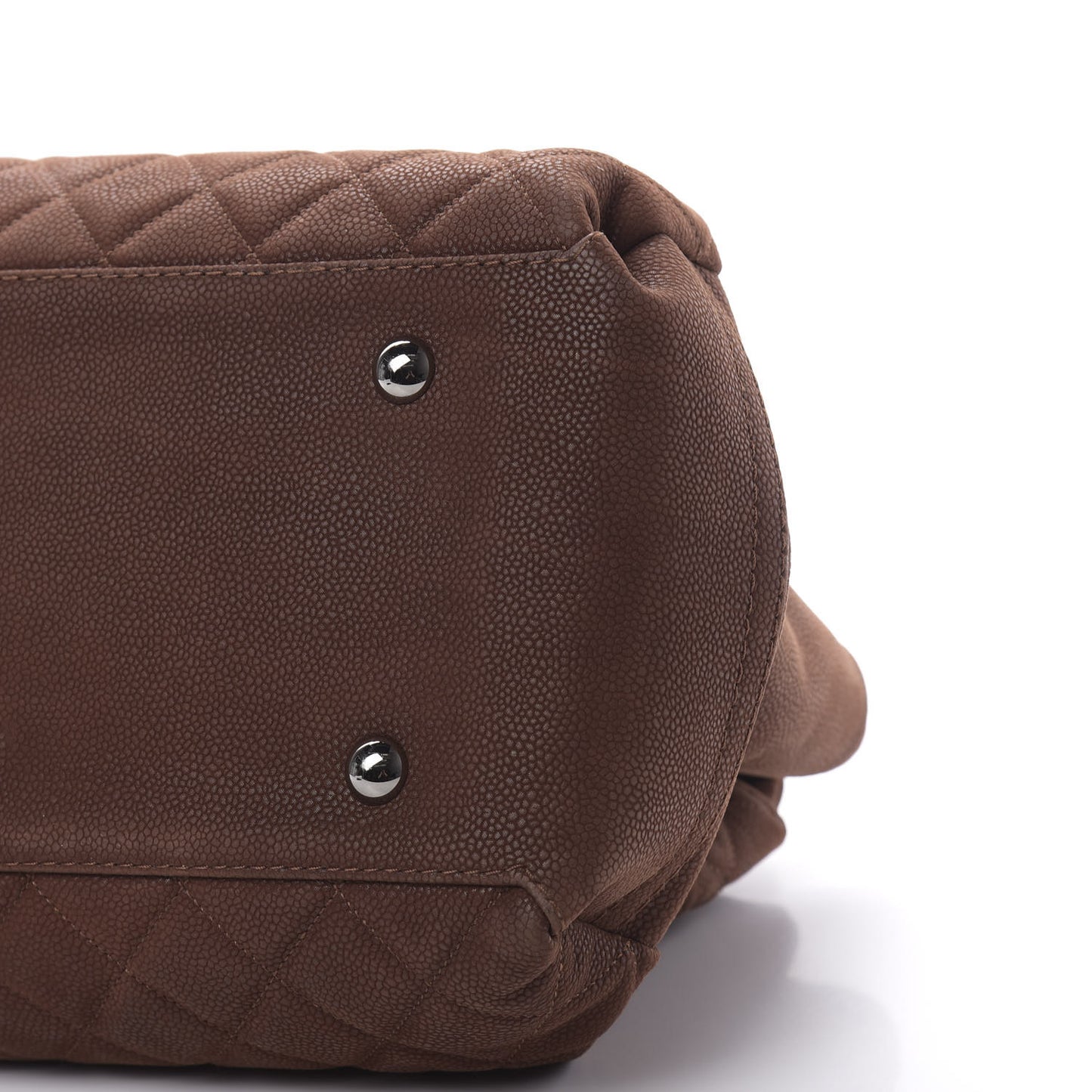 Iridescent Caviar Quilted Shoulder Bag Brown