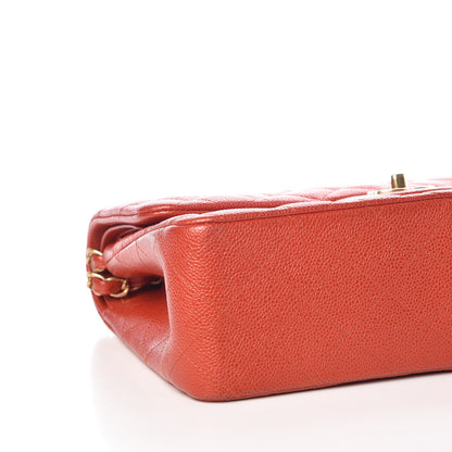Chanel Pearly Caviar Quilted Jumbo Double Flap Orange 5 of 14