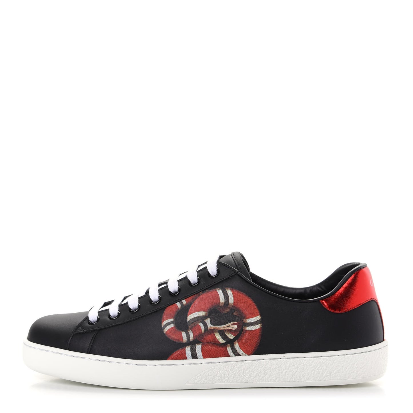 Calfskin Kingsnake Mens Ace Sneakers 7 Black Multicolor