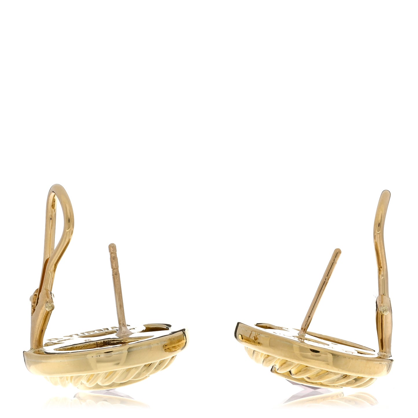 18K Yellow Gold Rhodolite Cookie Cable Earrings