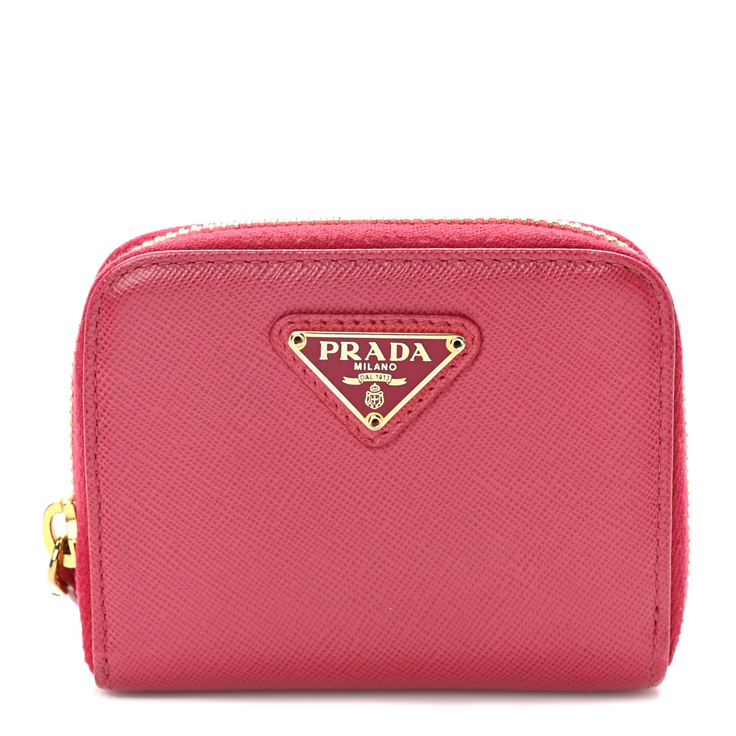 Saffiano Metal Zip Coin Purse Fuoco