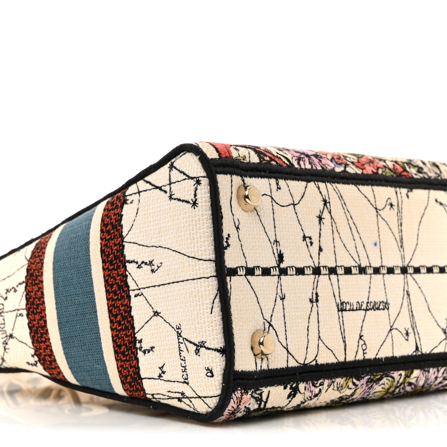 Canvas Constellation Embroidered Medium Lady D-Lite Latte Multicolor