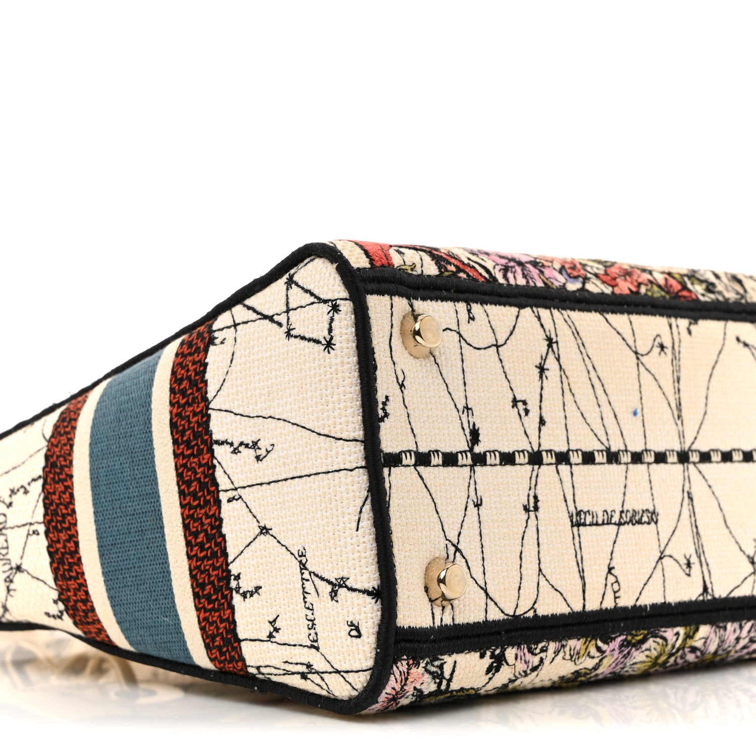 Christian Dior Canvas Constellation Embroidered Medium Lady D-Lite Latte Multicolor 9 of 14