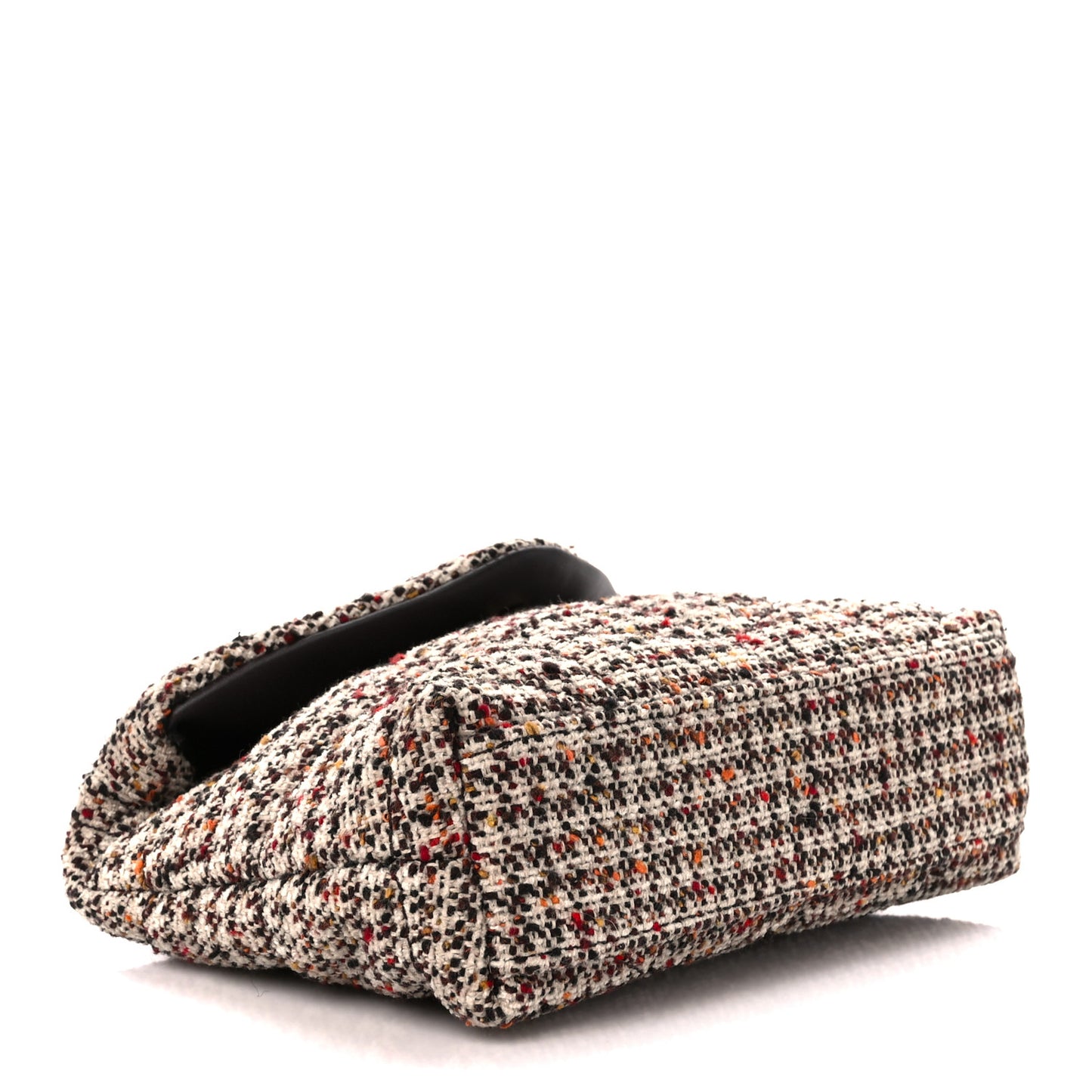 Tweed Quilted Loulou Puffer Monogram Pouch Clutch Beige Umber Multicolor