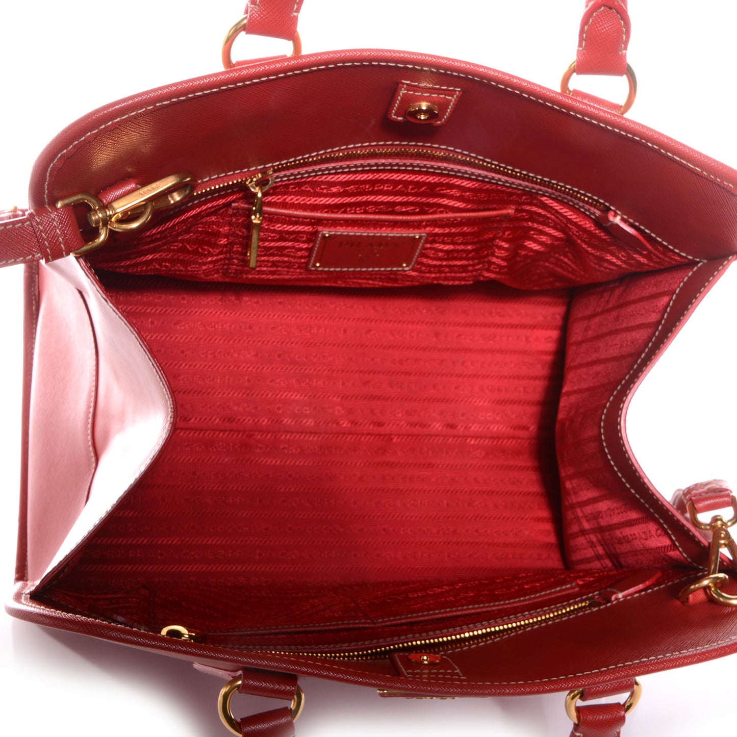 Saffiano Lux Shopping Tote Fuoco