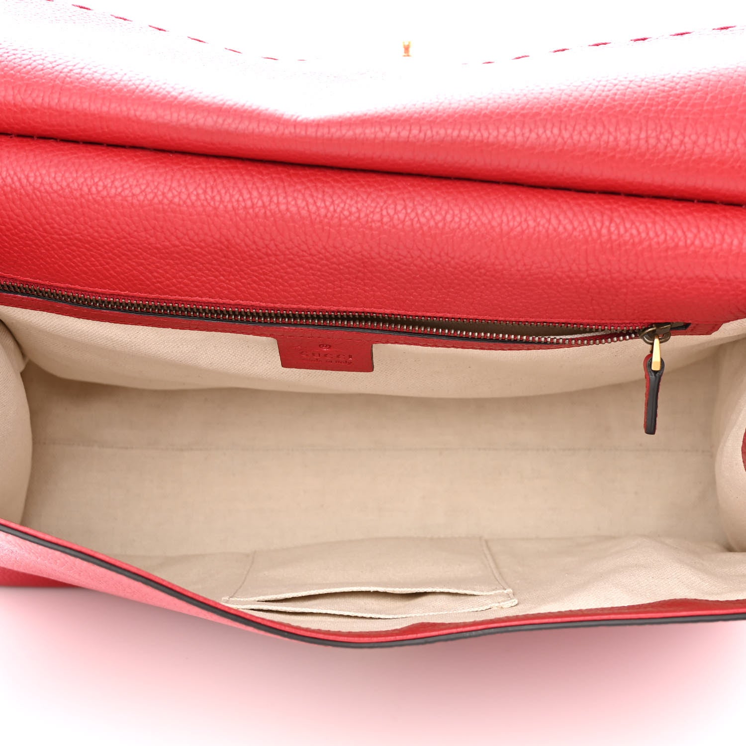 Gucci Calfskin Medium GG Marmont Top Handle Bag Vulcanic Red 5 of 11
