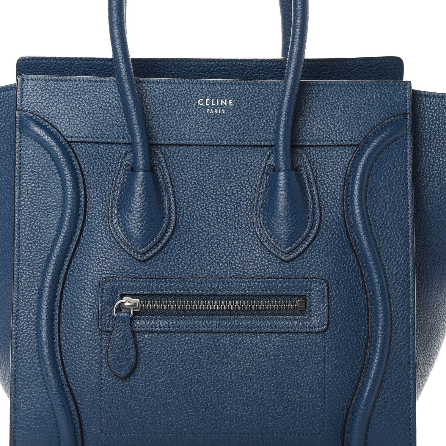 Celine Drummed Calfskin Micro Luggage Petrol 8 of 15