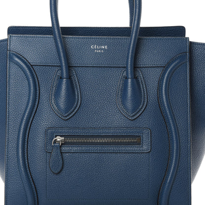 Celine Drummed Calfskin Micro Luggage Petrol 8 of 15