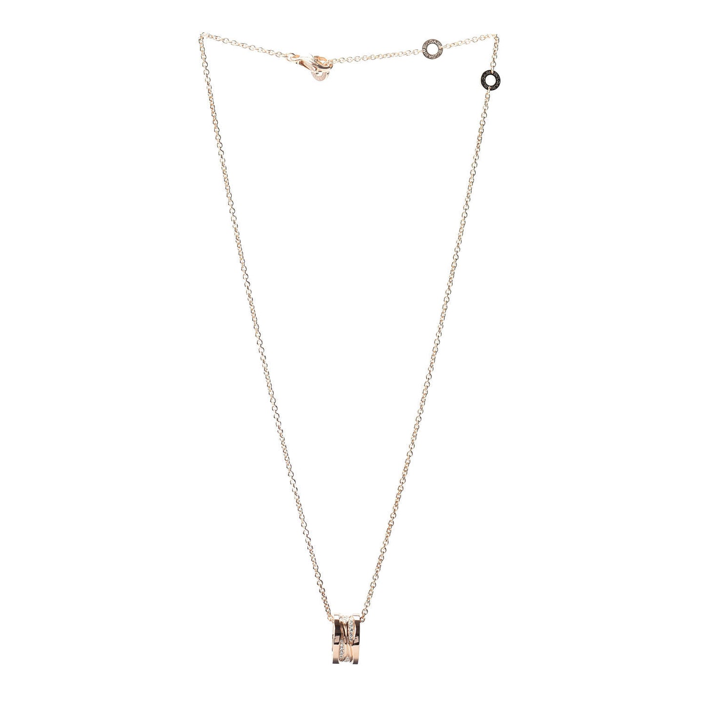 18K Rose Gold Diamond B.Zero1 Legend Pendant Necklace