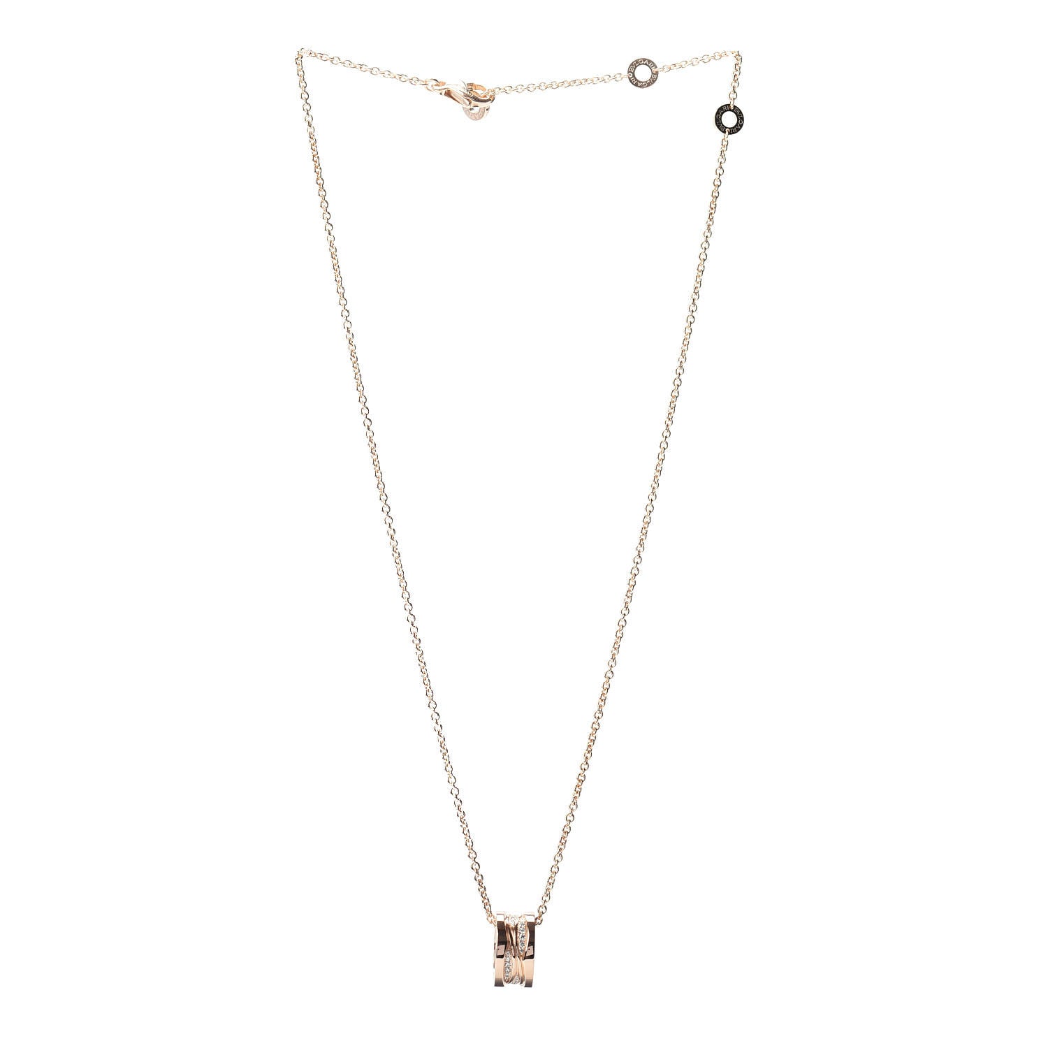 Bulgari 18K Rose Gold Diamond B.Zero1 Legend Pendant Necklace 3 of 4