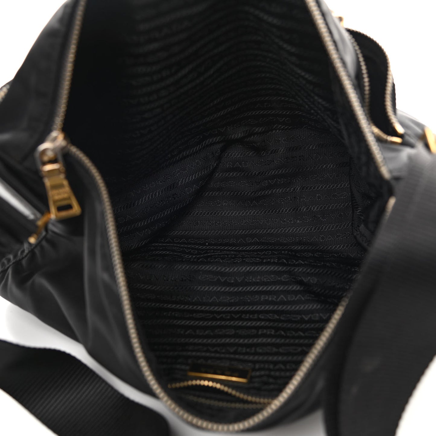 Nylon Tessuto Messenger Bag Black