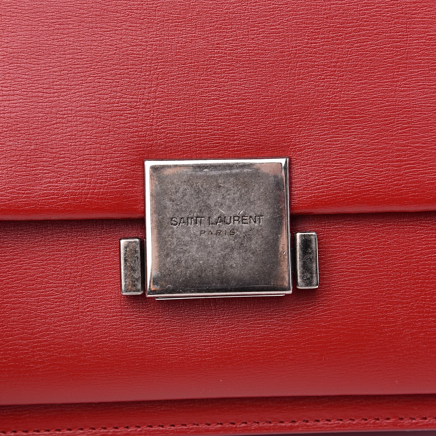 Saint Laurent Calfskin Medium Bellechasse Satchel Rouge Eros 10 of 10