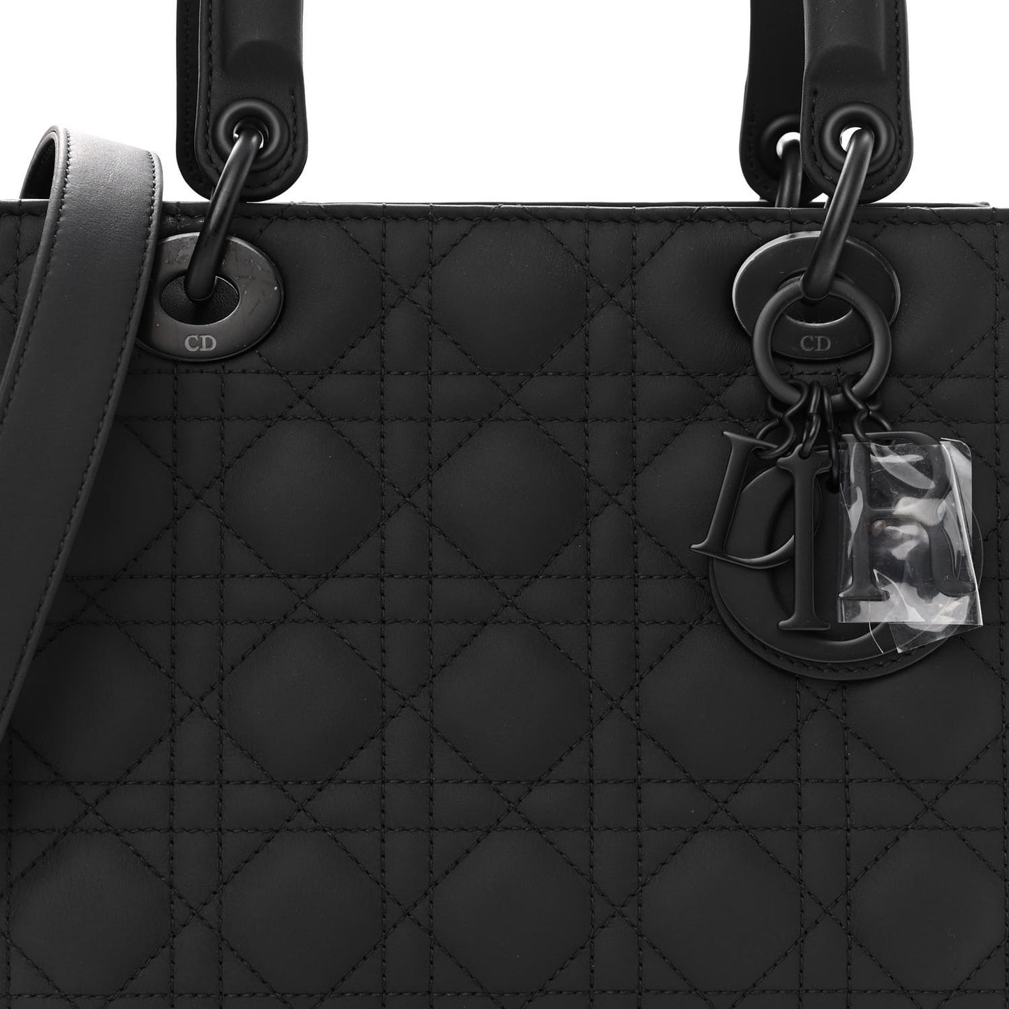 Ultra Matte Calfskin Cannage Medium Lady Dior Black