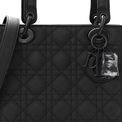 Christian Dior Ultra Matte Calfskin Cannage Medium Lady Dior Black 7 of 9