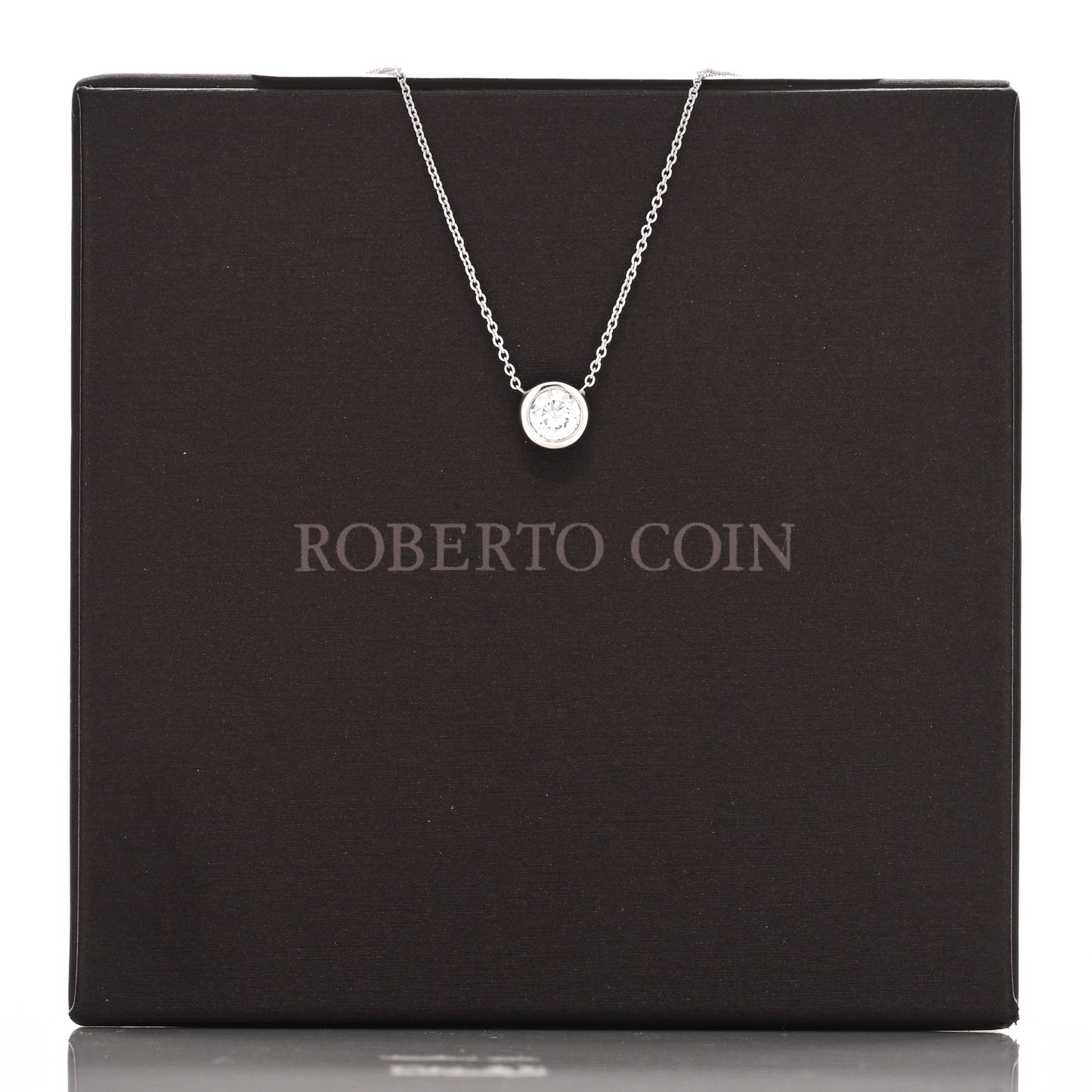 18K White Gold Diamond .38ct Diamonds by the Inch Pendant Necklace