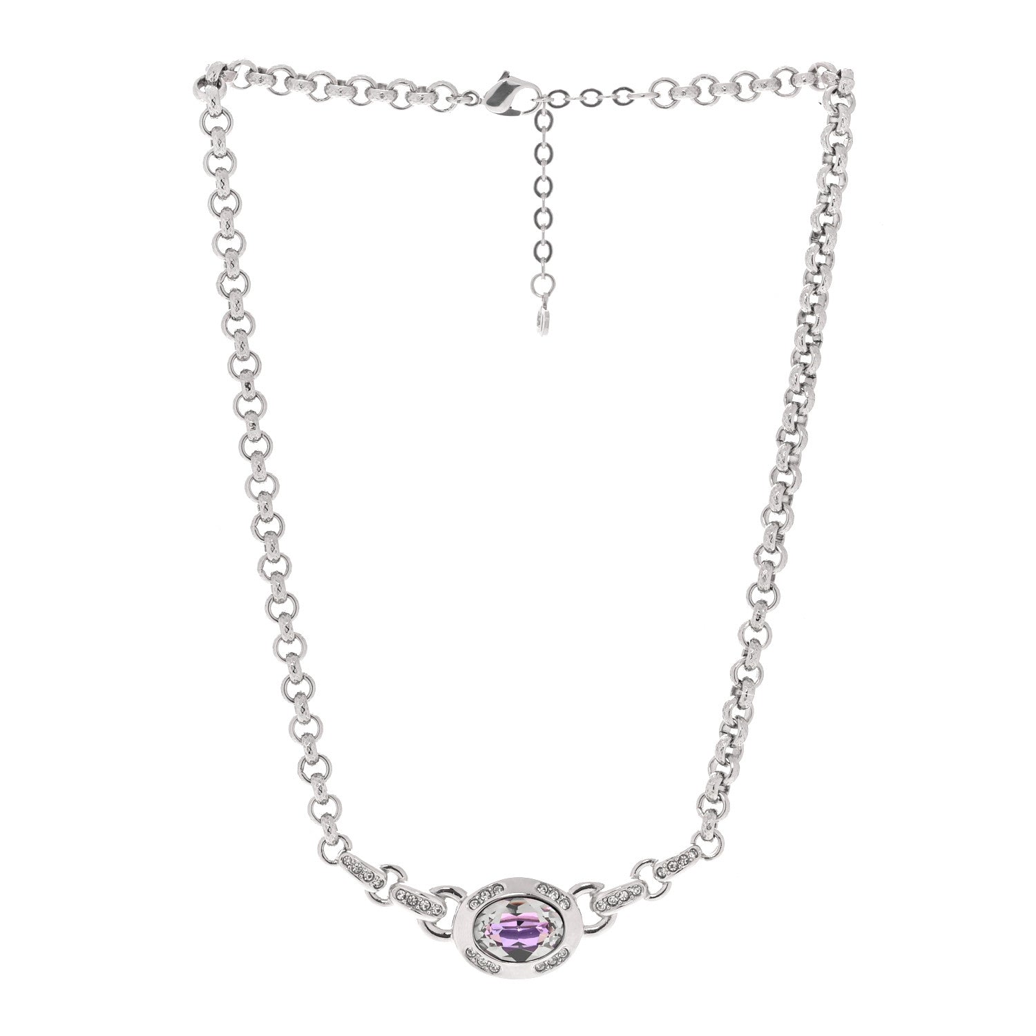 Christian Dior Crystal Necklace Silver 3 of 7