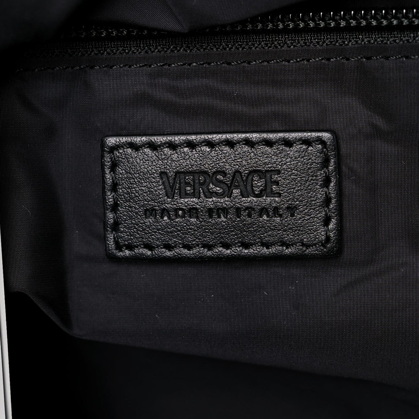 Nylon La Greca Logo Tote Black