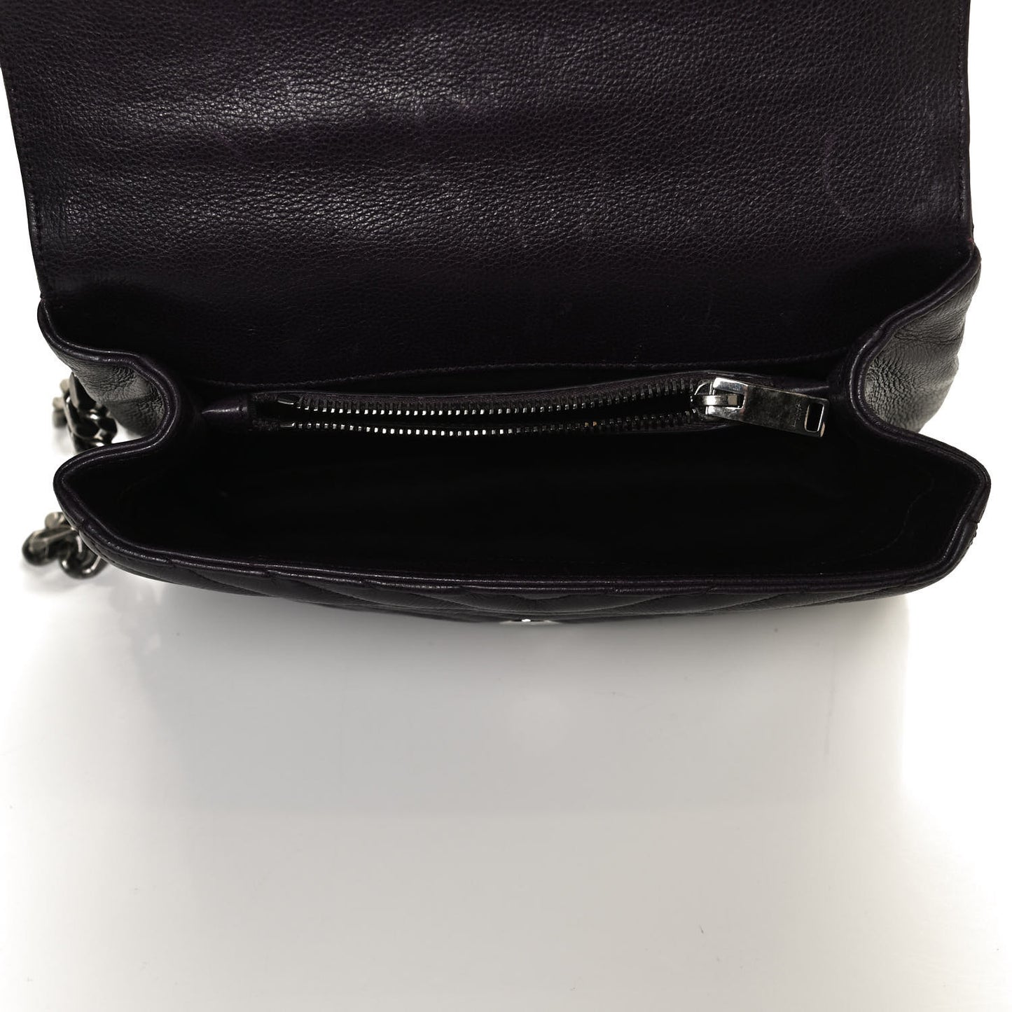Sheepskin Matelasse Chevron Monogram Medium College Bag Amaranto