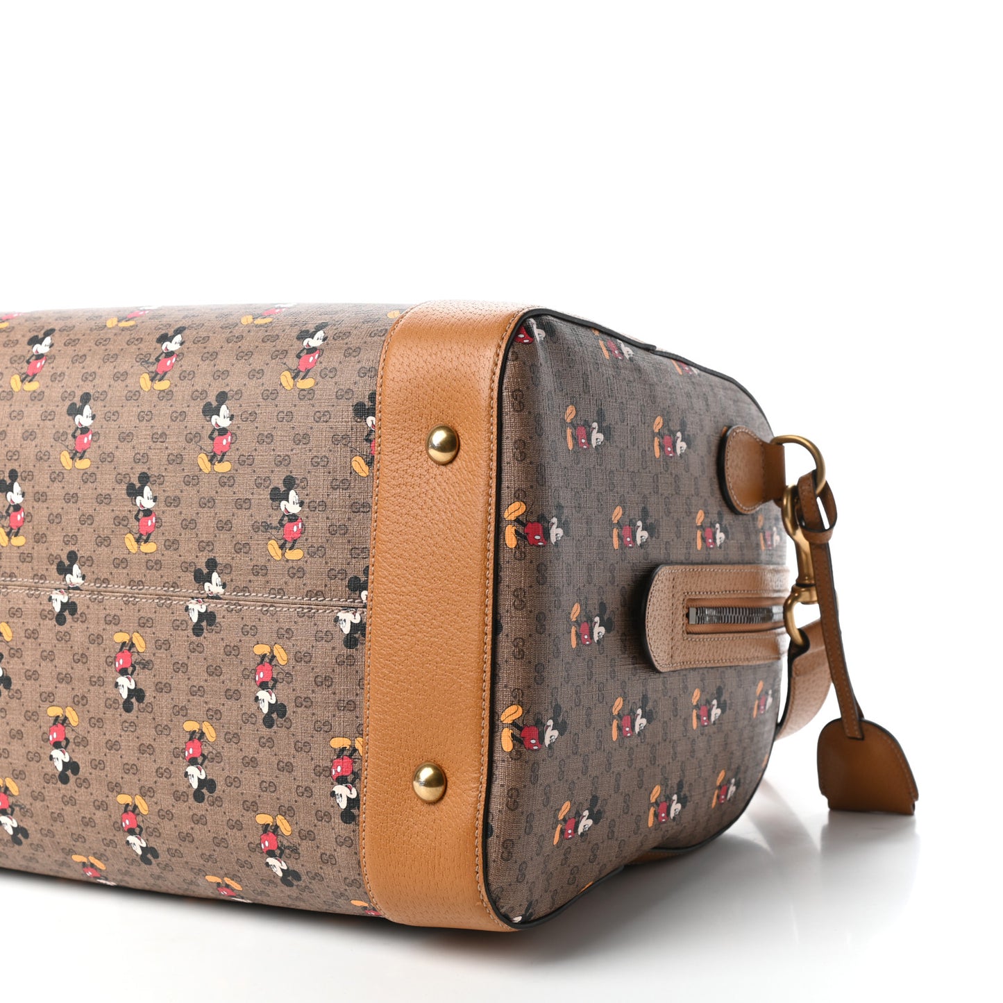 X DISNEY Mini Vintage GG Supreme Monogram Mickey Mouse Medium Carry-On Duffle Bag Beige Vintage Sun Oil