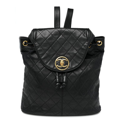 Chanel Lambskin Quilted CC Backpack Black 1 of 11