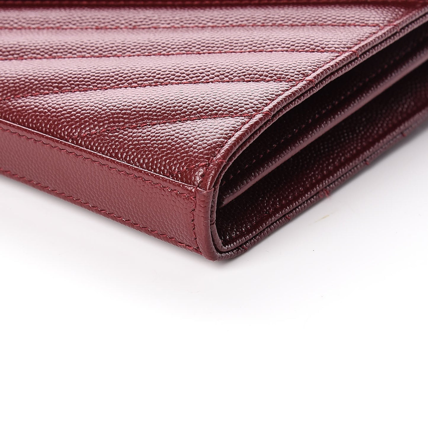 Grain De Poudre Matelasse Chevron Monogram Chain Wallet Palissandre