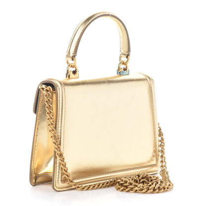 Dolce & Gabbana Smooth Calfskin Devotion Envelope Top Handle Bag Gold 3 of 9