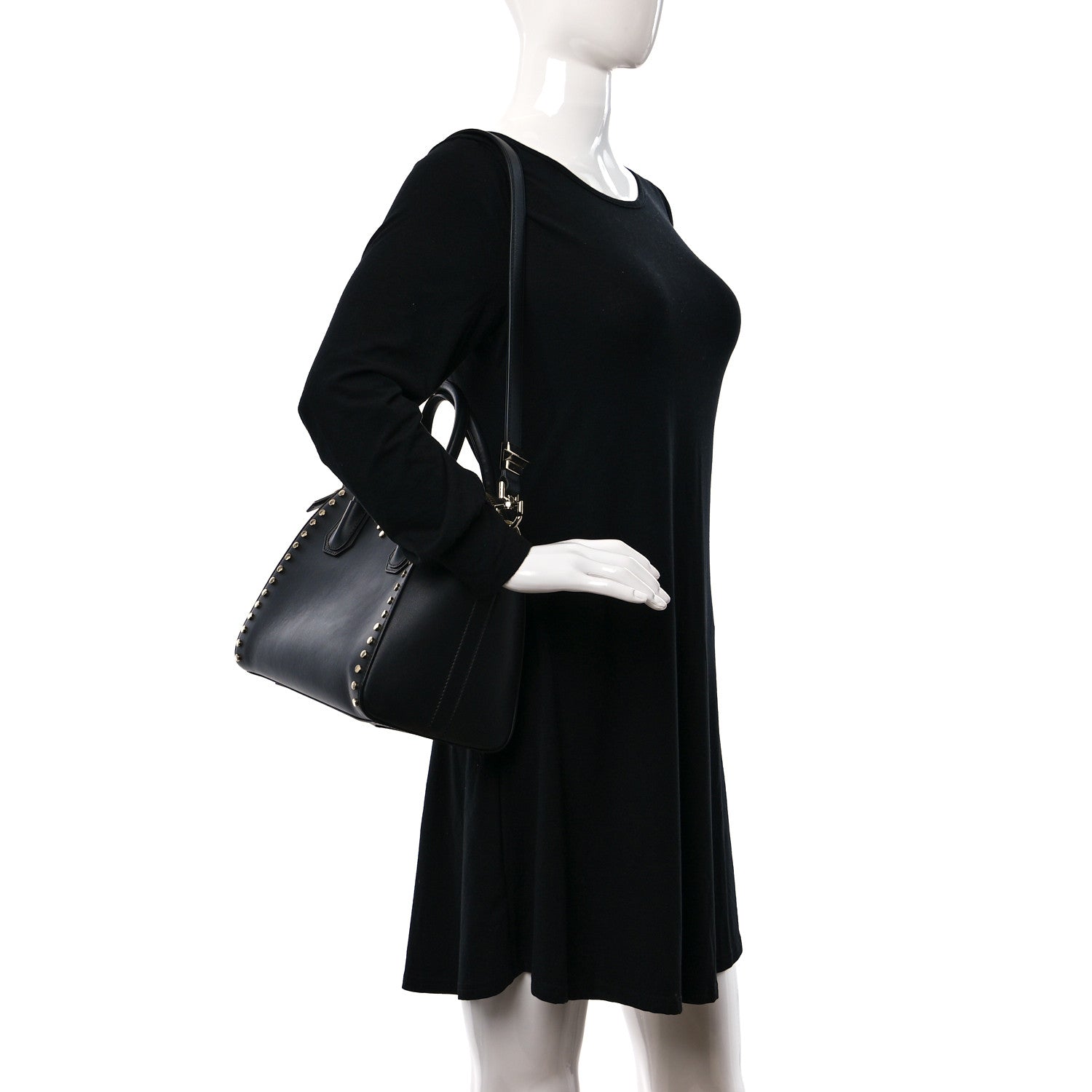 Givenchy Smooth Calfskin Small Studded Antigona Black 2 of 8