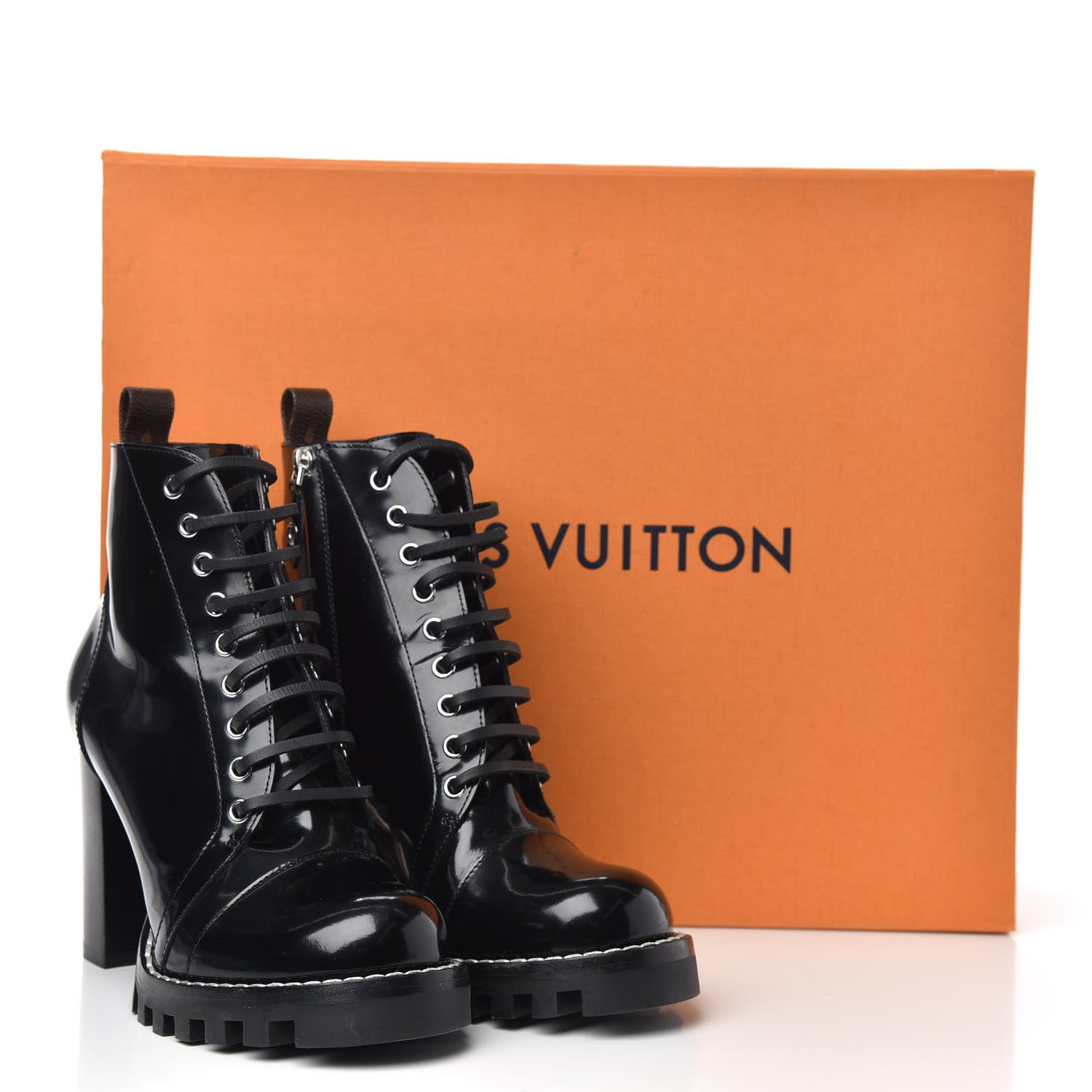 Louis Vuitton Patent Calfskin Star Trail Ankle Boots 39 Black 8 of 8