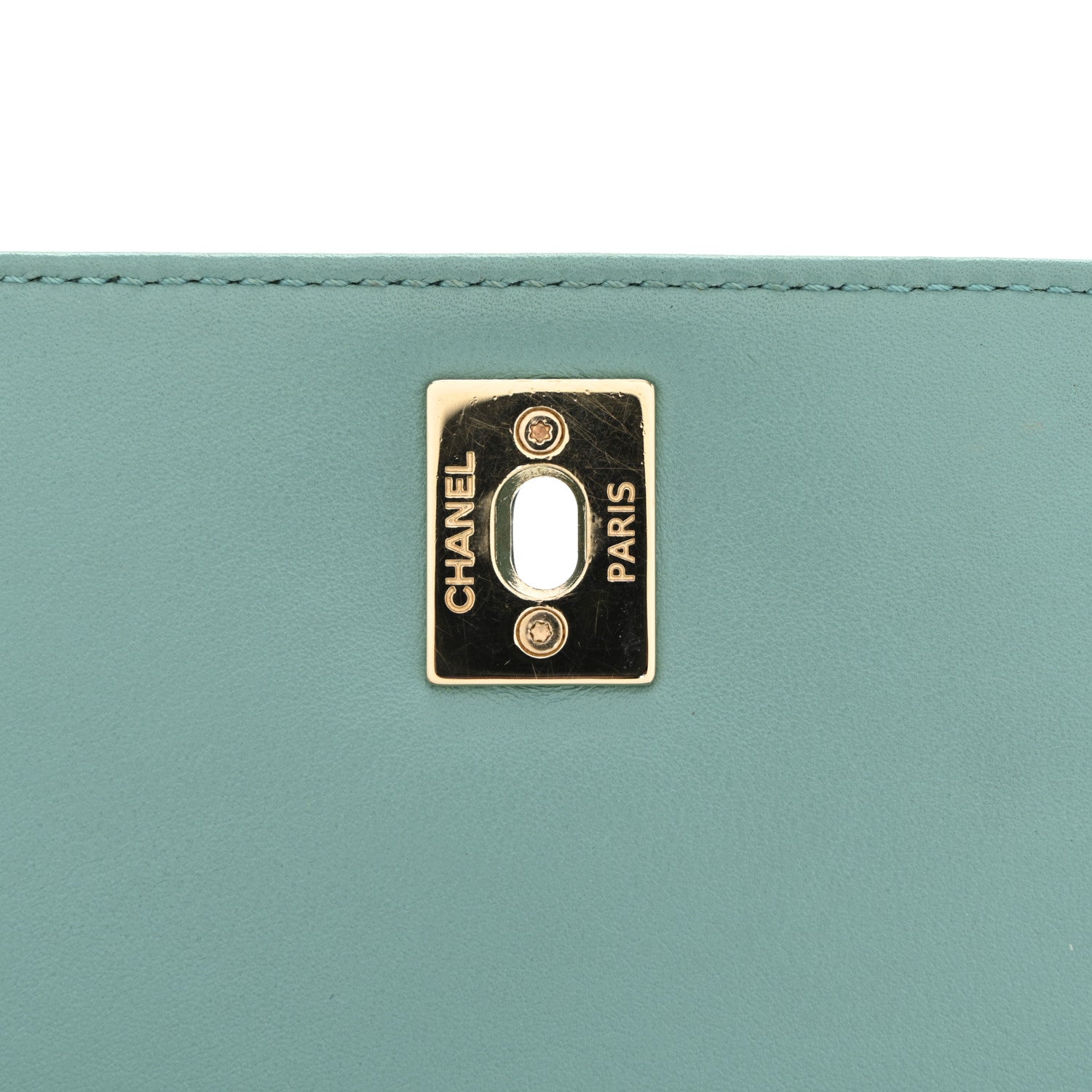 Chanel Calfskin Stitched Small Covered CC Flap Bag Green 11 of 14