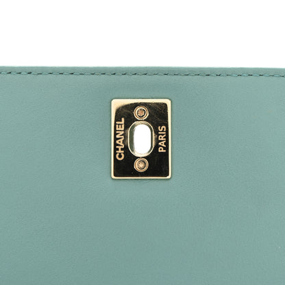 Chanel Calfskin Stitched Small Covered CC Flap Bag Green 11 of 14
