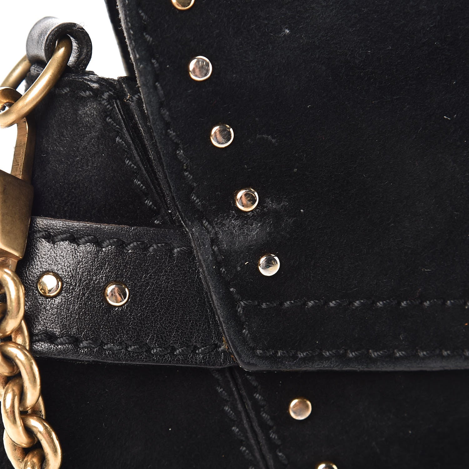 Gucci Suede Studded Horsebit Clutch Bag Black 21 of 24